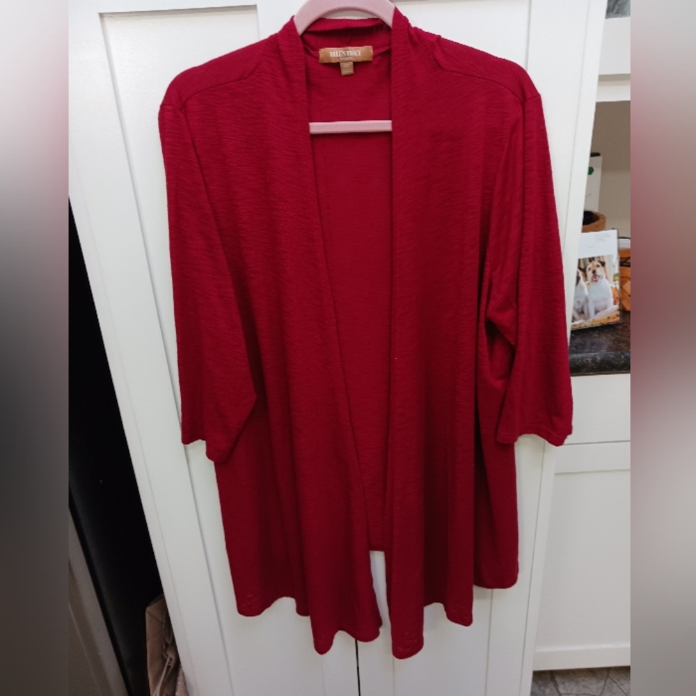 Ellen tracey slub knit open front top size 3x